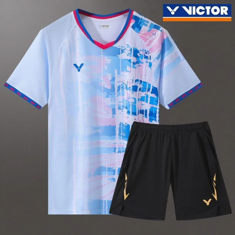 Victor new badminton jersey, competition jersey, short-sleeved quick-drying and breathable competition training jersey