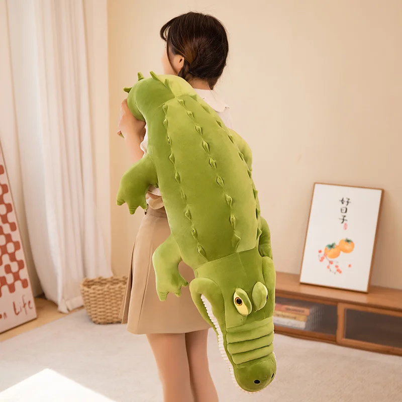 New 1pc Lifelike Crocodile Stuffed Animal Real Life Alligator Plush Toy Simulation Dolls Kawaii Cartoon Pillow for Children Kid