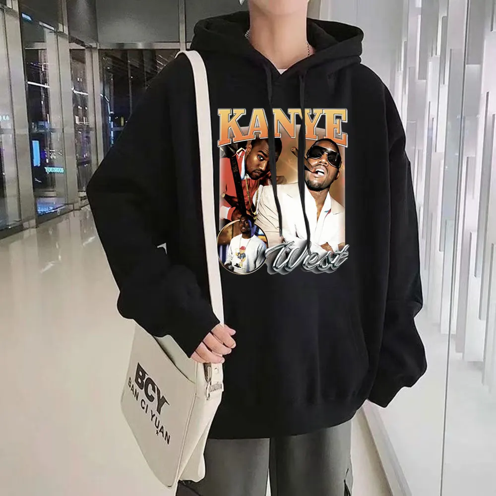 

Rapper Kanye West Print Hoodie Hip Hop Gothic Clothes Men's Casual Fleece Hoody Sweatshirt Oversized Hoodies Streetwear Unisex