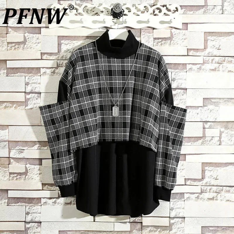 

PFNW темная одежда в стиле панк нишевые футболки свитер с открытыми плечами шикарная футболка с высоким чувствительным длинным рукавом пальто искусственная из двух частей весна-осень 12Z4747