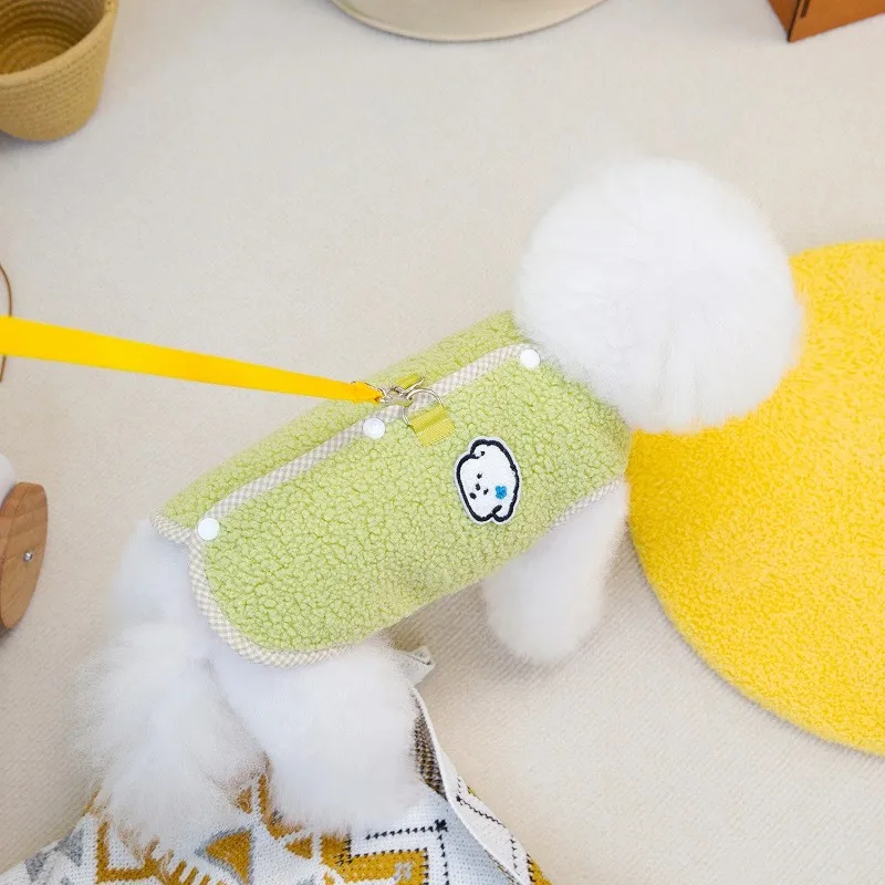 thumbnail image 1 of Chaleco de lana sólida para perros, ropa para mascotas, abrigo cálido para otoño e invierno, chaqueta para cachorros, disfraces para gatos, ropa para perros chihuahua y bichón, 1 of 5