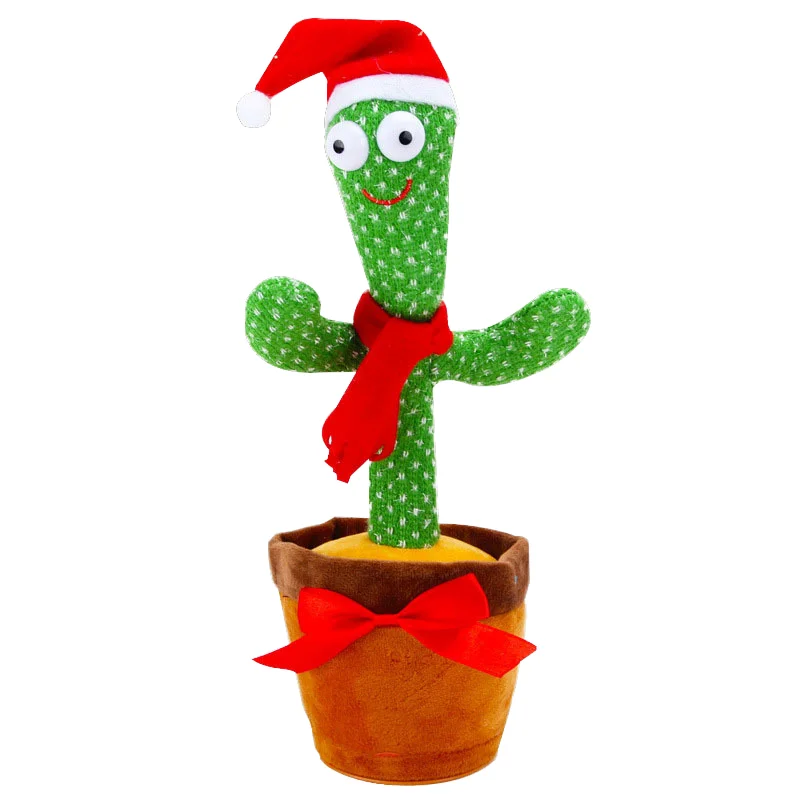 Hot-selling children's toys ring cactus doll learn to talk with music dance twist learning duck big white goose gift box