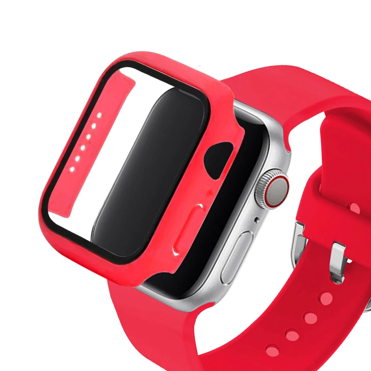 زجاج + حافظة + حزام لساعة أبل 44 مللي متر 40 مللي...