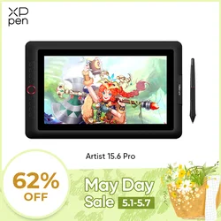 XPPen Artist 15.6 Pro Drawing Tablet Graphic Monitor Digital Animation Drawing Board with 60 Degrees of Tilt Function Art Design