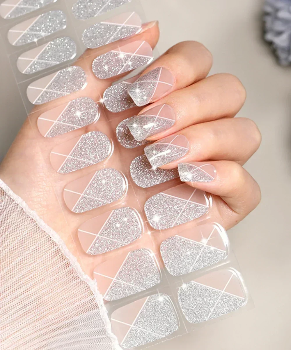 Premium Semi-Cured Nail Wraps Set - Waterproof, Long-Lasting Gel Nail Stickers
