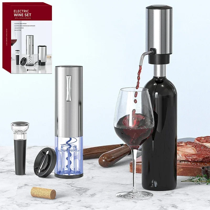 Electric Wine Bottle Opener Aerator Automatic Red Wine Corkscrew Rechargeable Opener Wine Lover Kitchen Gadgets 1 Electric Wine Bottle Opener Aerator Automatic Red Wine Corkscrew Rechargeable Opener Wine Lover Kitchen Gadgets 1