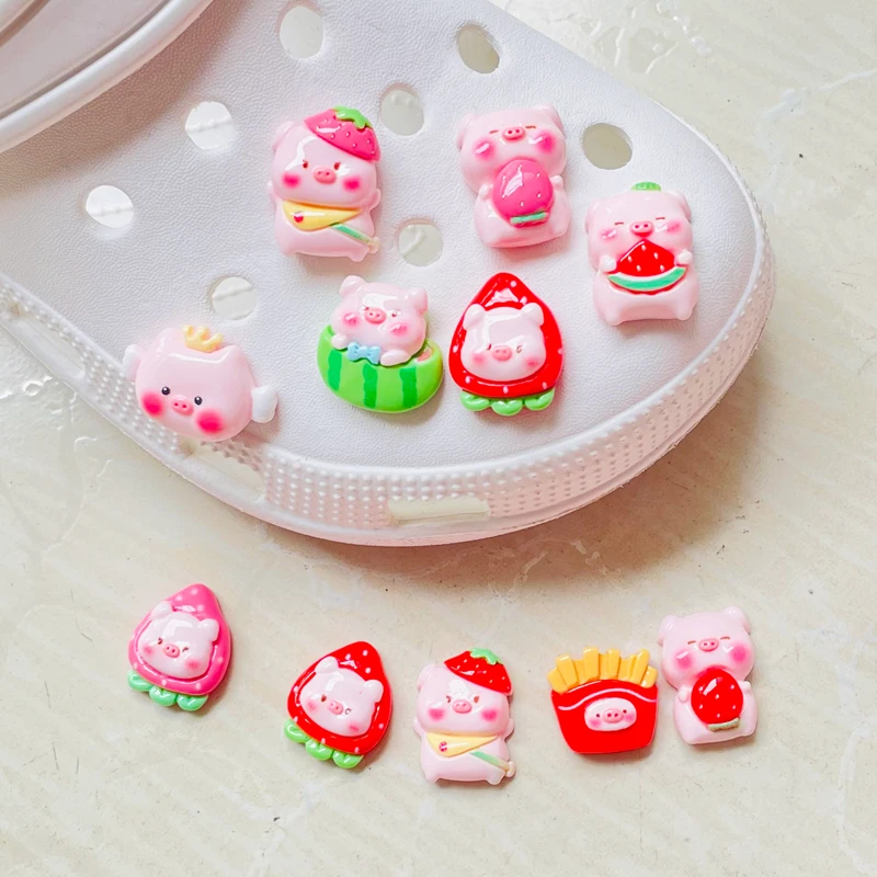 

New 1Pcs PVC Shoe Charms Accessories Funny DIY Fruit Piglet Shoes Buttons Decoration Jibz For Croc Charms Kids Gift