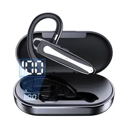 Premium Wireless Business Headphone - Single Ear, Dual Microphone, Bluetooth V5.1, Noise-Canceling Headset (With charge box)