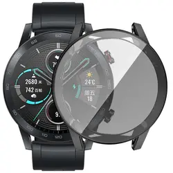 Elegant TPU Watch Case with Plating Screen Protector - Luxury 360° Full Cover (Black)