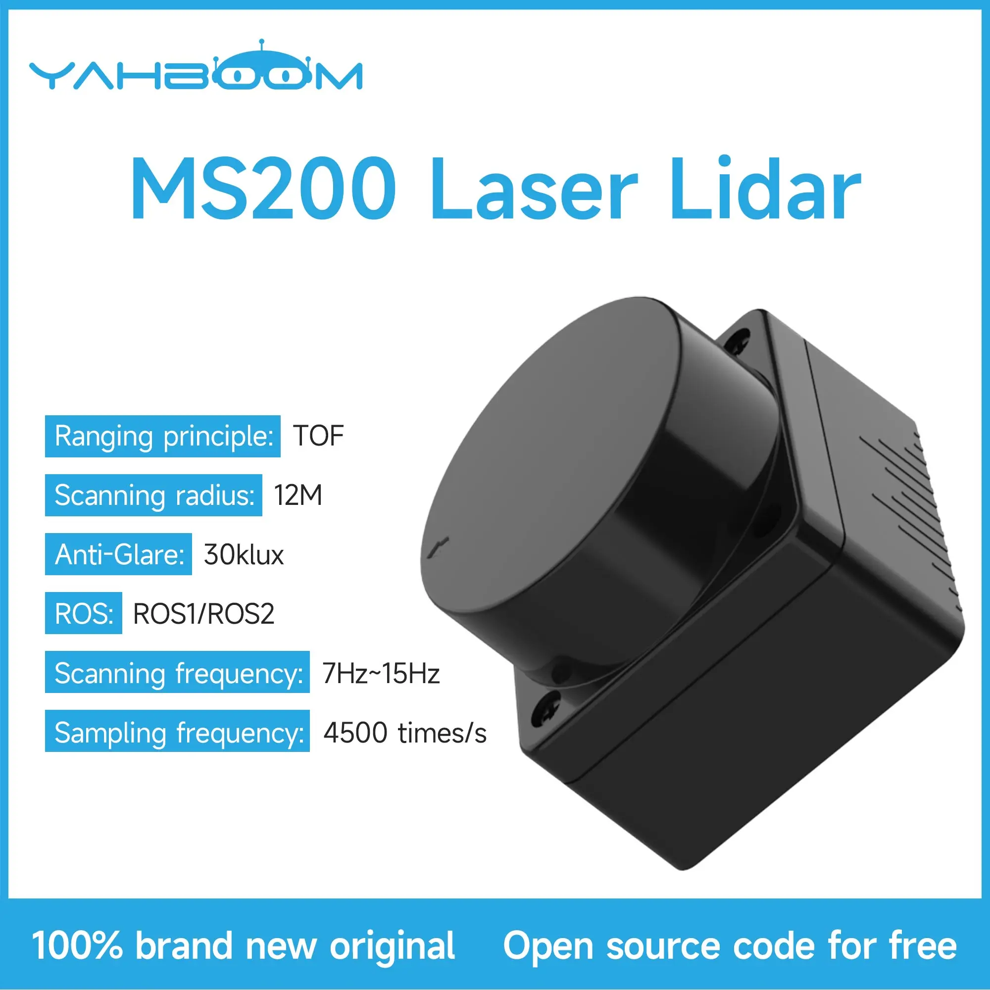 YahboomMS200TOFLidarSensorModule12MRange360DegreeScanning