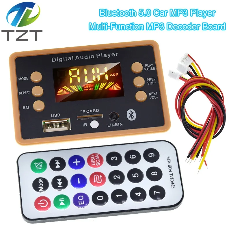 TZT NEUE Farbe bildschirm Drahtlose Bluetooth MP3 WMA decoder bord audio modul unterstützung USB TF AUX FM EQ funktion Für auto zugriffs