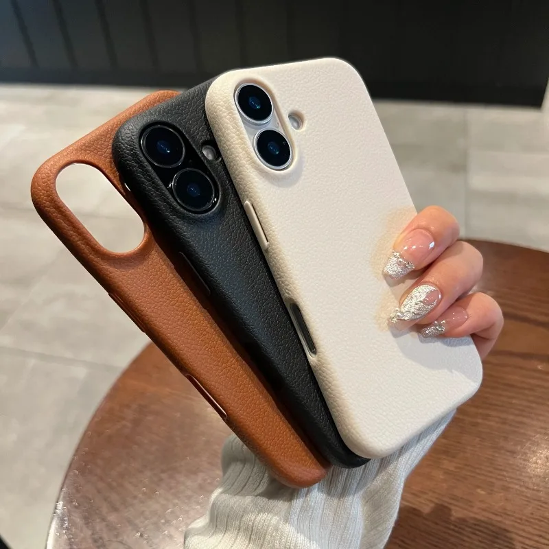 Elegant Leather Texture Shockproof Silicone Case with Lichee Pattern