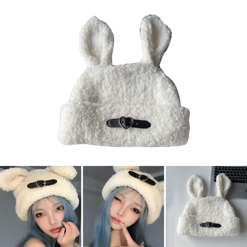 

Large Rabbit Hat for Winter Furry Ears Winter Beanie for Hot Girls Y2K Girls DXAA