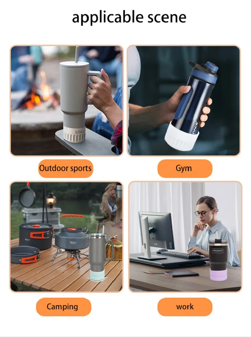 Protective Water Bottle Bottom Sleeve Cover Silicone Cup Bottom Protective Cover Cup Holder For Stanley 20/30/40oz Tumbler