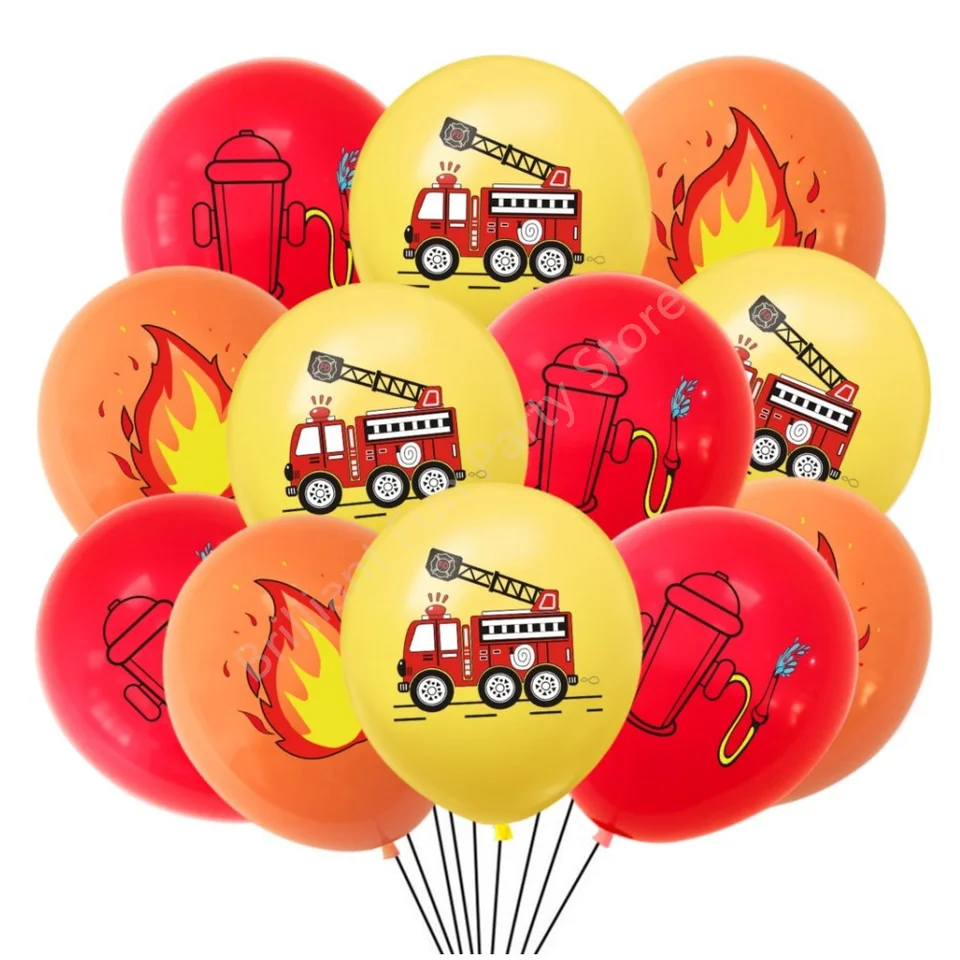 Il set di decorazioni per feste antincendio include palloncini foil con numeri e mini palloncini per camion dei pompieri, palloncini per compleanno pompiere per feste a tema salvataggio  15