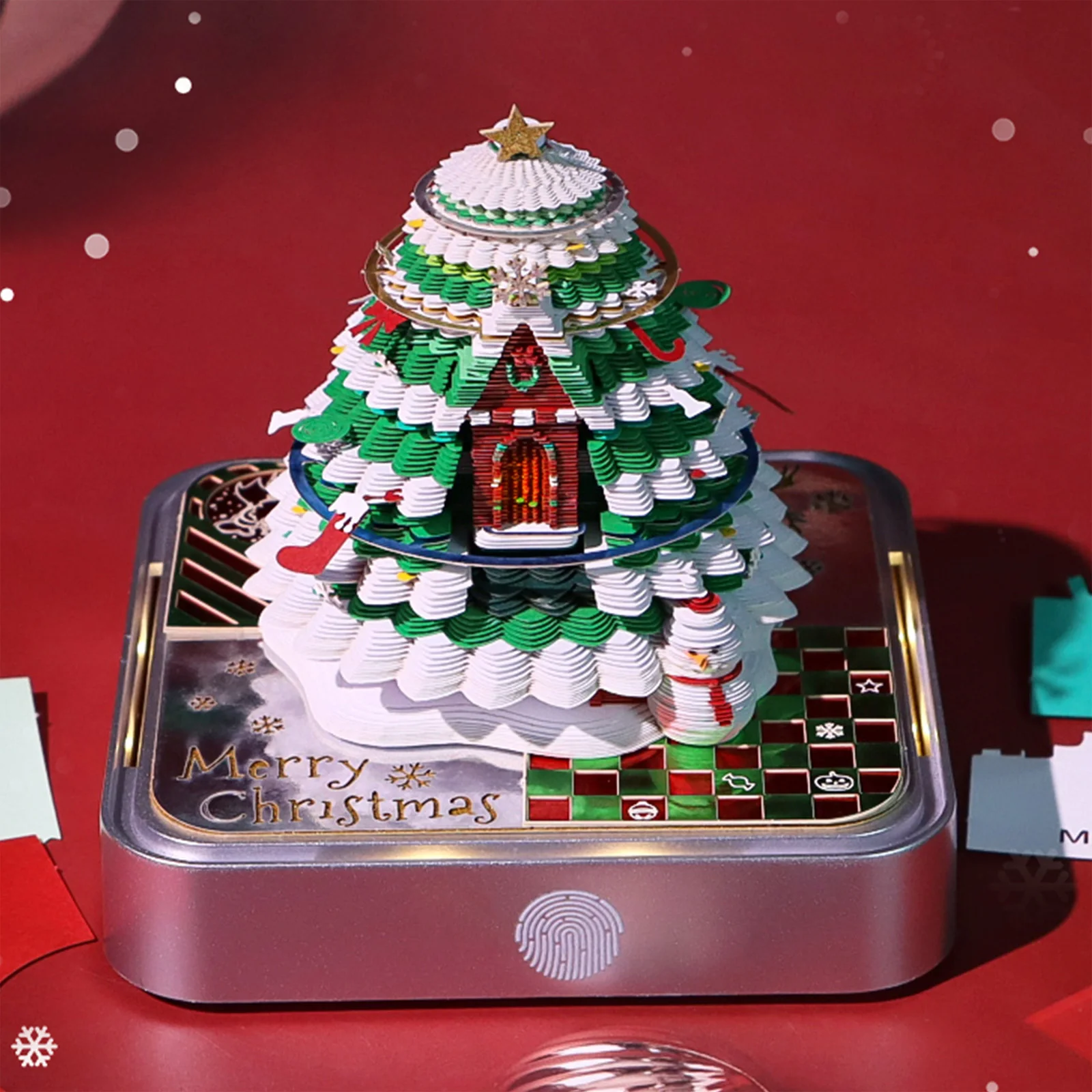 Description Picture 5 of itemDesk Time Piece Calendar 2026 Desk Calendar With Light 3D Tear-away Calendar Paper Carving Art Memo Pad Notepad Christmas