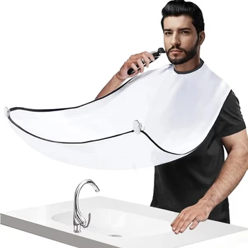Grembiule per Barba, Cappa Raccogli Peli per Rasatura, Mantella Antiaderente con Ventose, Accessori per la Cura della Barba da Uomo