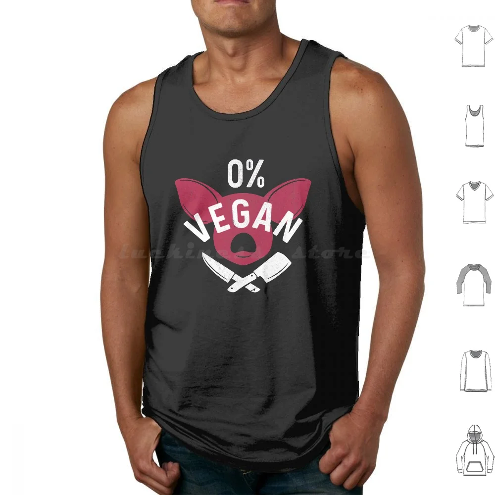 Zero Percento Vegan Funny Bbq Carnivore Mangiatore Di Carne Gift Canotte Gilet Senza Maniche Zero Percento Vegan 0 Vegan Non Vegan Funny