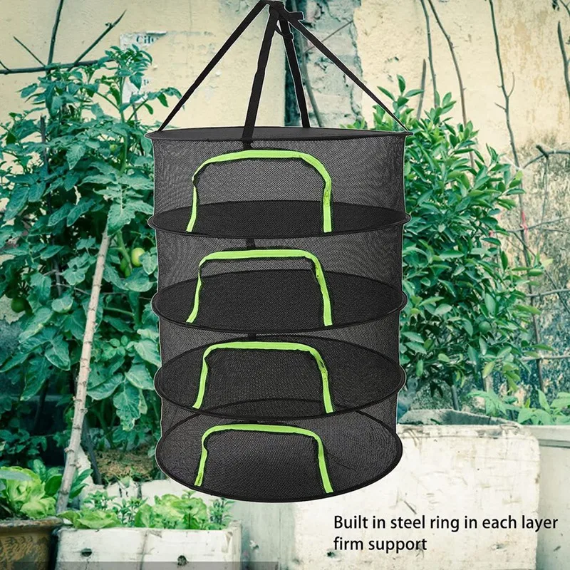 Folding Dry Rack Drying Net For Herbs Hanging Basket Dryer Bag Mesh Herb Drying Net For Flowers Buds Plants 2