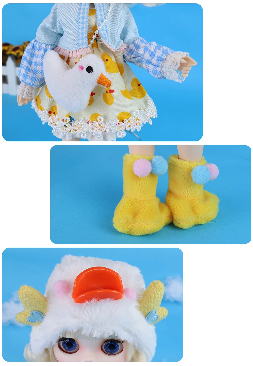 Neo Blythe Doll Duck Outfit with Hat & Bag 2