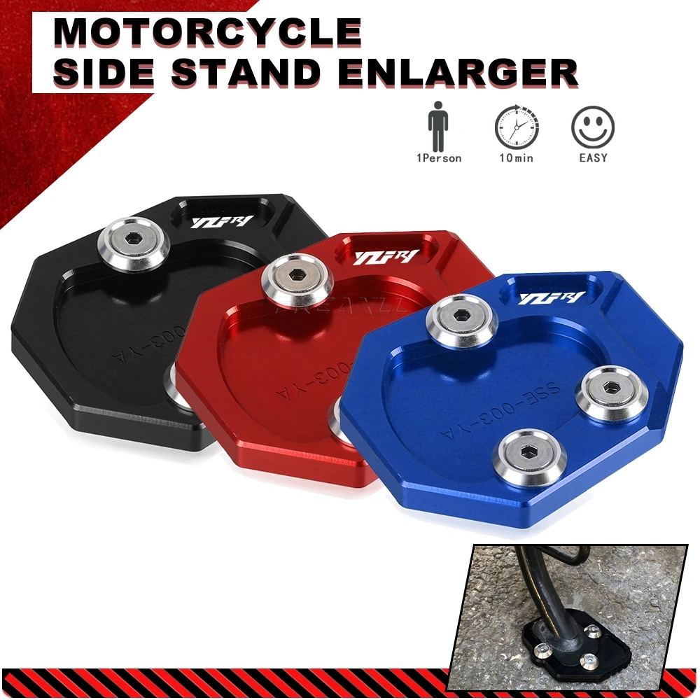 

Motorcycle Kickstand Enlarge Side Stand Enlarger Plate For Yamaha Yzf R1 YZF-R1 YZFR1 2009 2010 2011 2012 2013 2014 CNC Aluminum