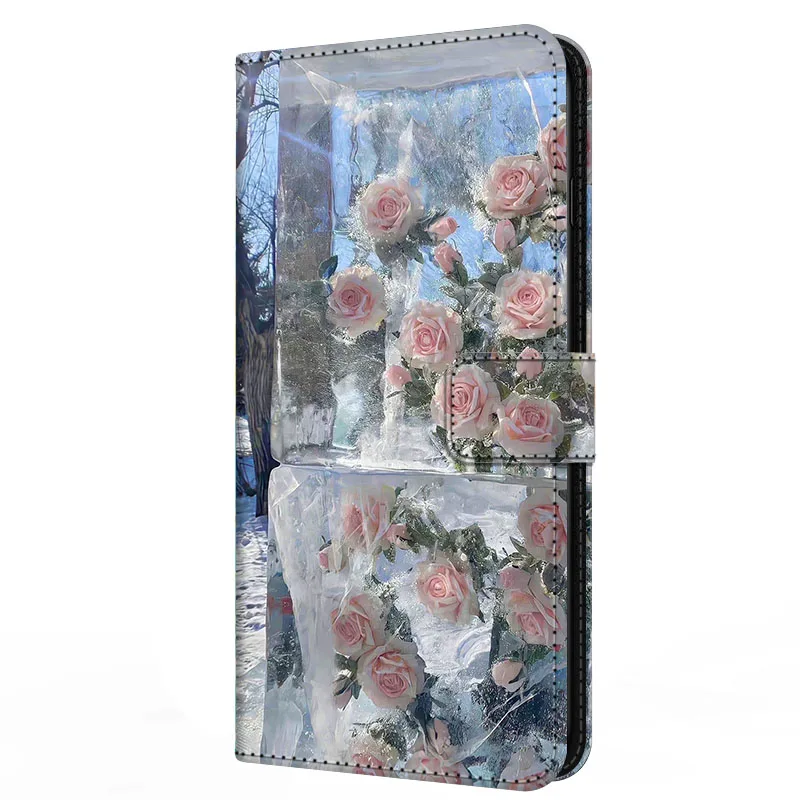 Magnetic Pink Leather Wallet Case - Book Style Flip Cover