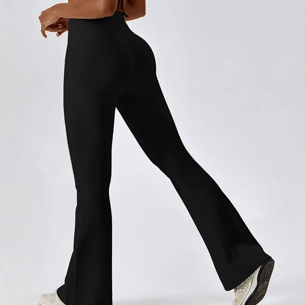 Yoga Pants Women Cross Waist Head High Waist Fitness Training Cotton Elasticed Wide Leg Flare Leggings Sports Gym Tights yoga pants