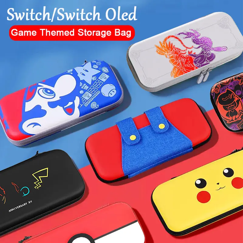 Сумка для хранения с игровой тематикой для консоли Nintendo Switch Oled, дорожный защитный чехол для переноски NS JoyCon, чехол, аксессуары
