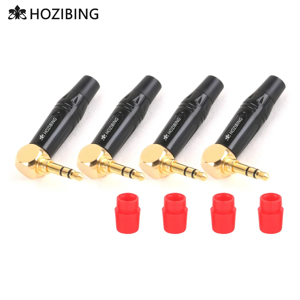 

4pcs DIY Headphone Right Angle 3.5mm Jack Stereo Male Plug Audio Wire Connector Gold Plated Soldering