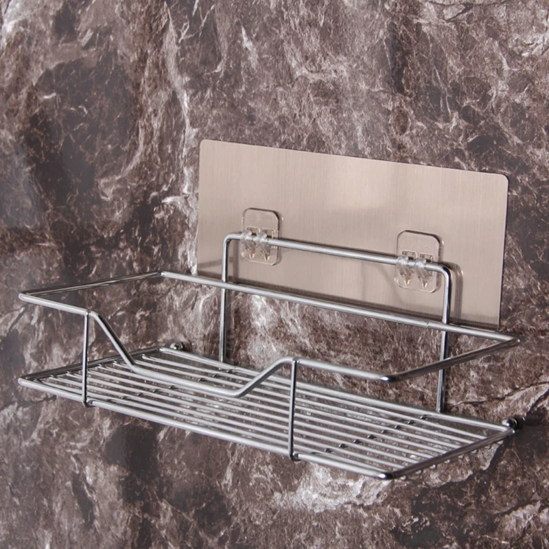 Description Picture 2 of item5PCS Waterproof Strong Adhesive Hook Shelf Sticker for Bathroom Kitchen Wall Shelf Rack Kitchen Sticking Wall Screw Hook Hanger