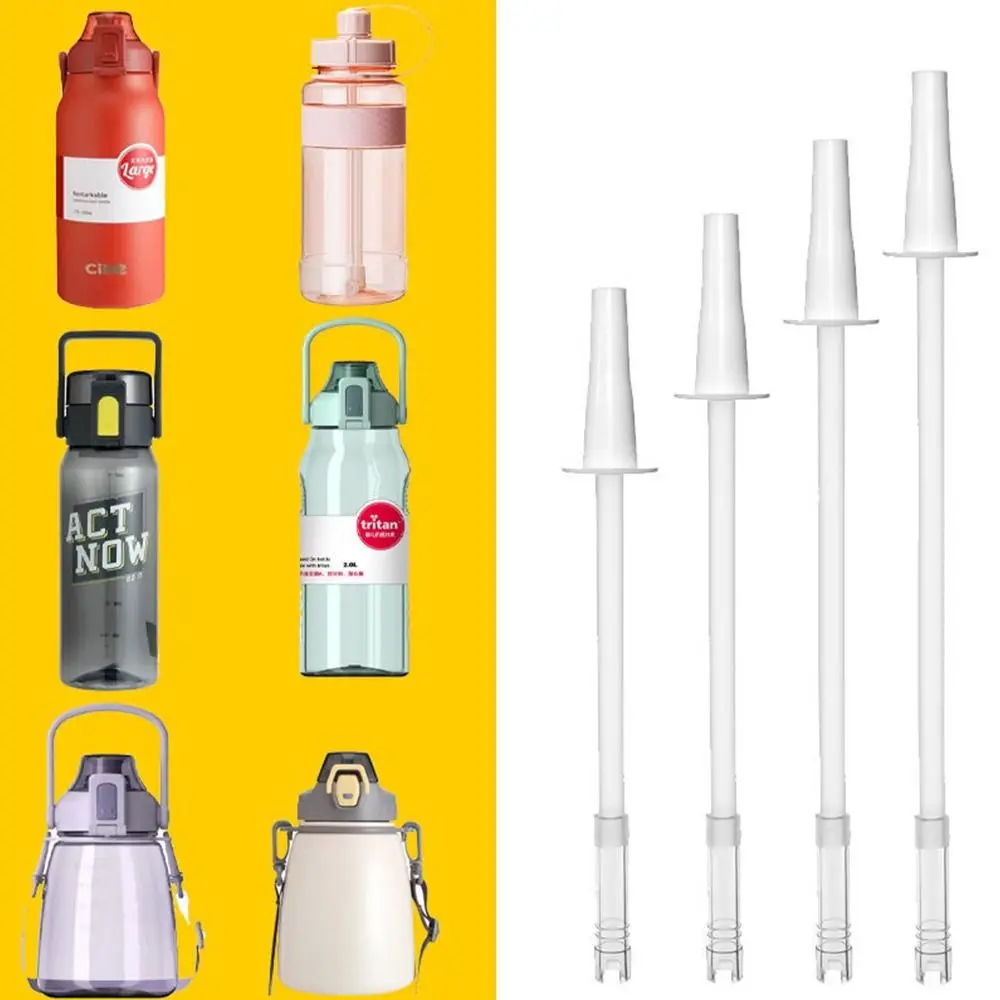 

4Pcs Narrow Side Cup Straw New 22-34cm Silicone Bottle Straw Universal Large Capacity Cup Accessories Children Thernos