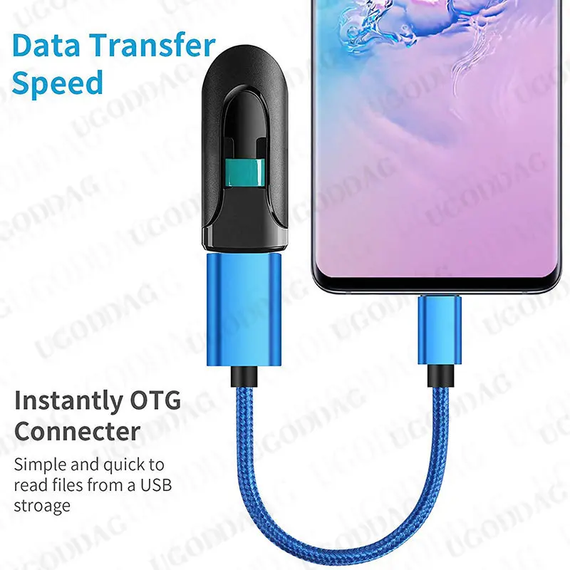 OTG Type C USB Adapter Cable for Xiaomi Samsung S20 Huawei MacBook Pro
