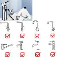 1080 ° หัวก๊อกน้ำสแตนเลสแบบหมุนได้สองโหมด หัวฉีดน้ำก๊อกน้ำอเนกประสงค์ ป้องกันน้ำกระเด็น อุปกรณ์เสริมสำหรับห้องน้ำและห้องครัว 6