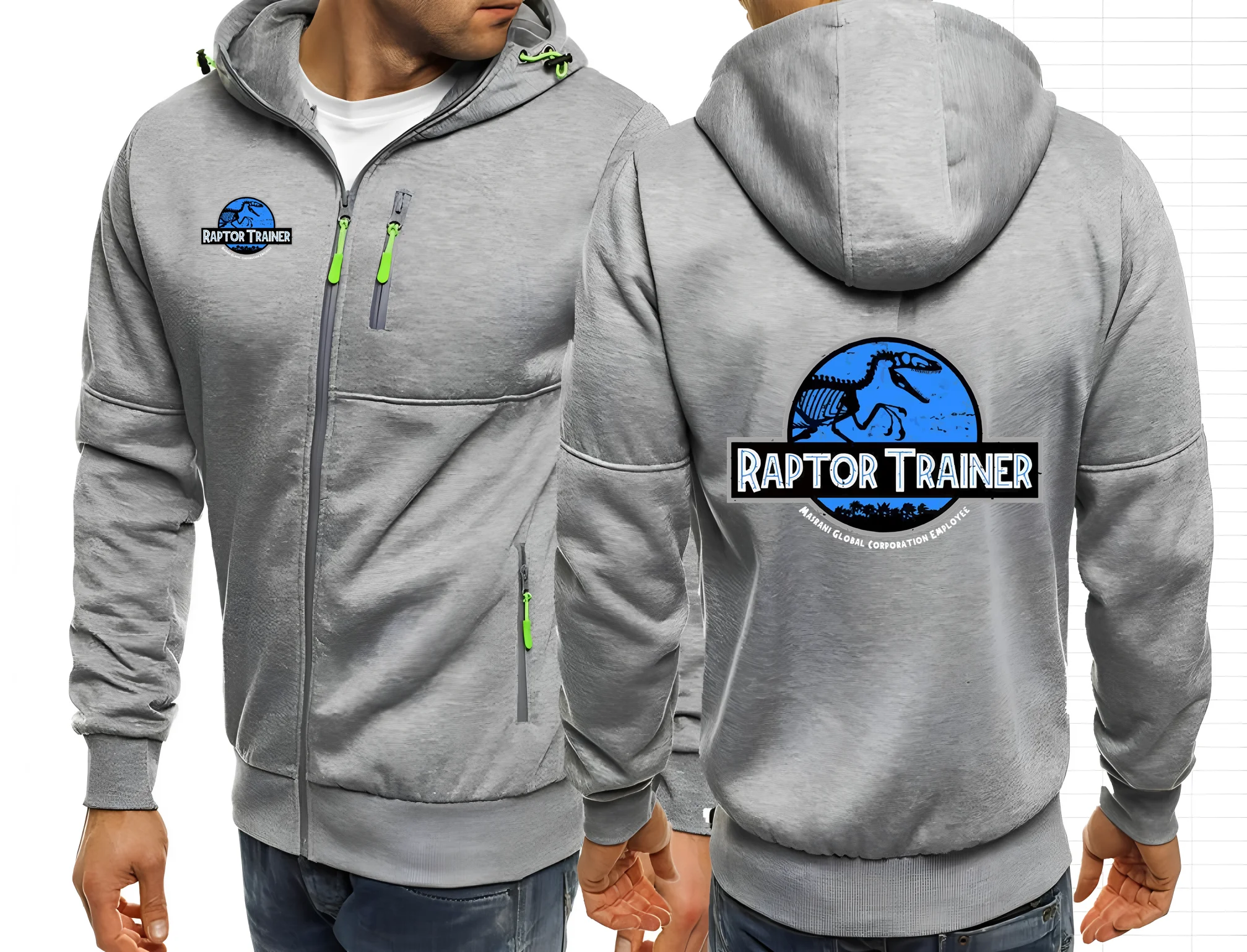 Men Hoodies JURASSIC PARK Dinosaur World Graphic Sweatshirts Leisure Cardigan Men Hooded Pullovers Zipper Hoodies Jacket 2GG2