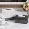 High-Quality Luxury Leather Tissue Box Lid-Flap Magnetic Tissue Holder Artistic Square Paper Storage Rack Napkin Case Home Decor 4