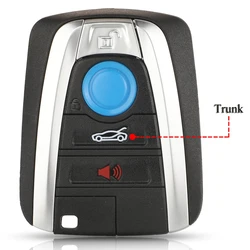 Premium Remote Smart Car Key Shell Fob Case - 4 - Button Keyless - Go with Uncut Key Blade (3 Plus 1 Trunk)