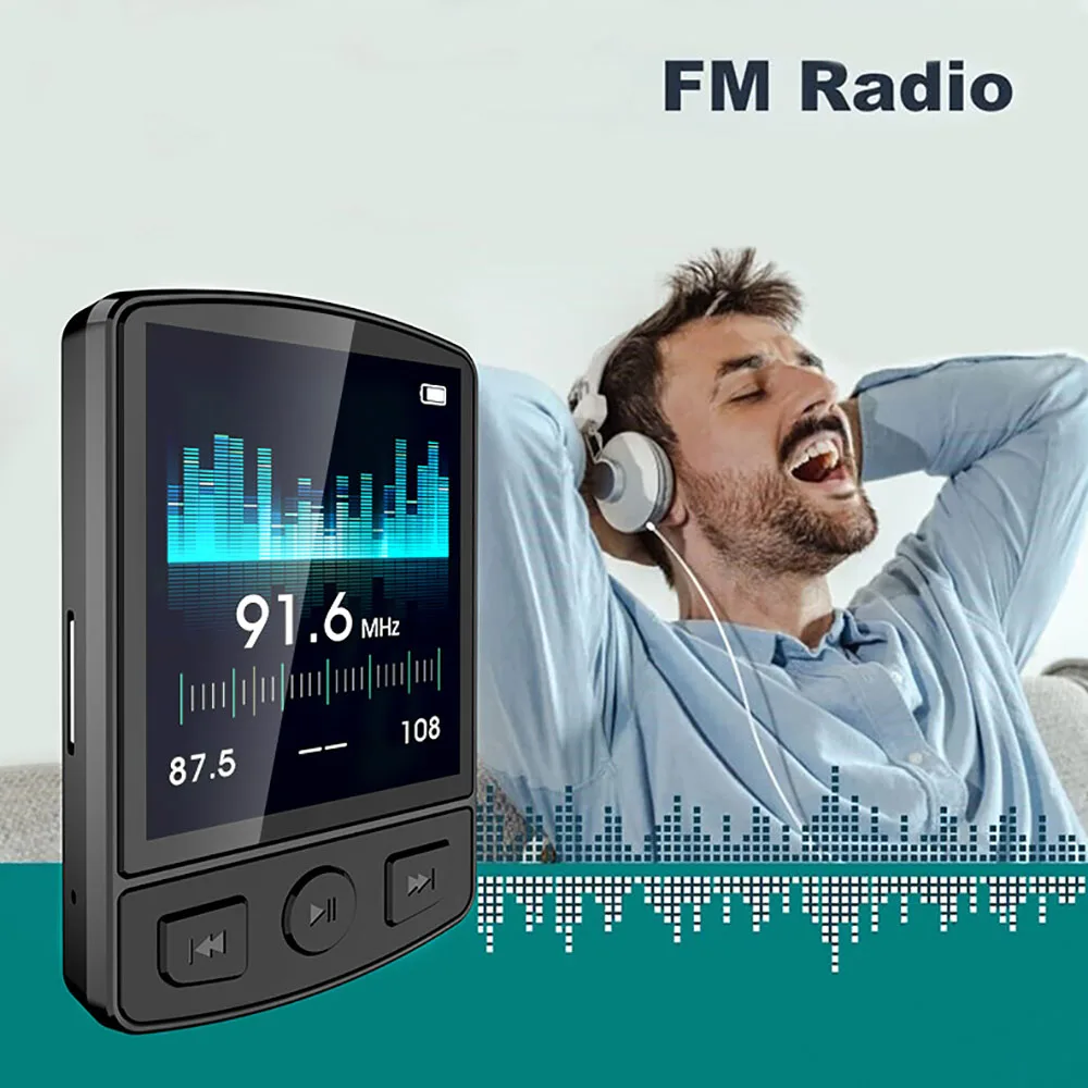 Mp3-Player Tragbarer Sport-Clip Walkman Hifi-Sound Bluetooth-Kompatibel 5.0 Student Walkman 1,8-Zoll-Bildschirm Mit Fm-Radio E-Book S4679545499F94C7A9443Ca1658237B0Ay