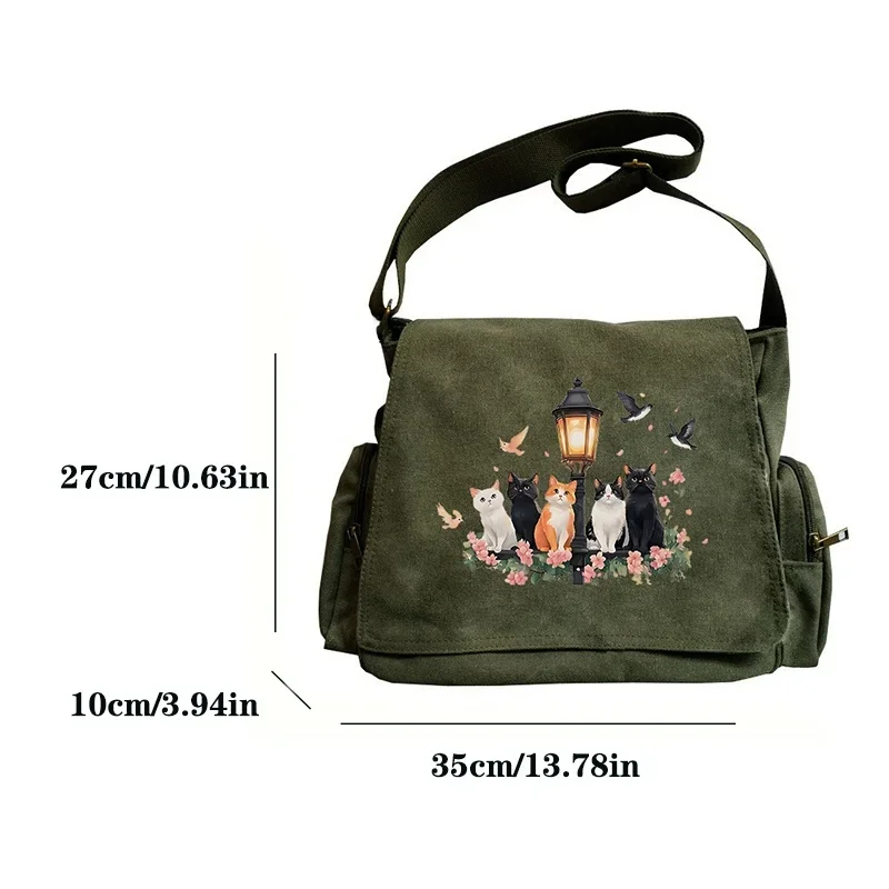 Large Capacity Women's Shoulder Bag Retro Tote Crossbody Bag Practical Storage Student's Book Bag Laptop Bag