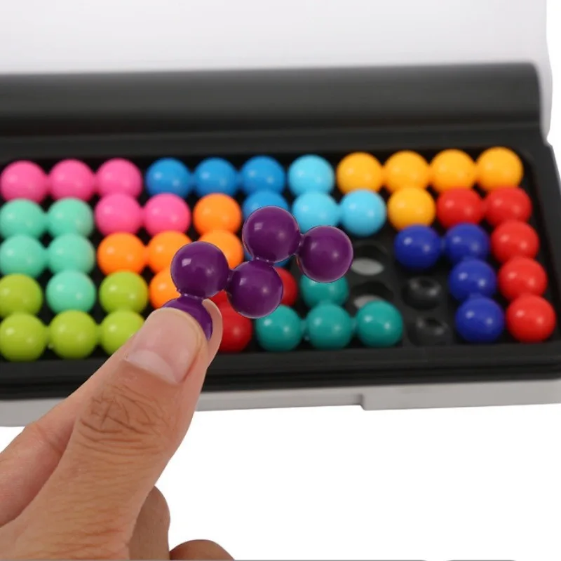 120 Challenges IQ 3D Puzzle Board Game Classic Pyramid Plate Pearl Logical Mind for Children Pyramid Beads Montessori Toys Gifts