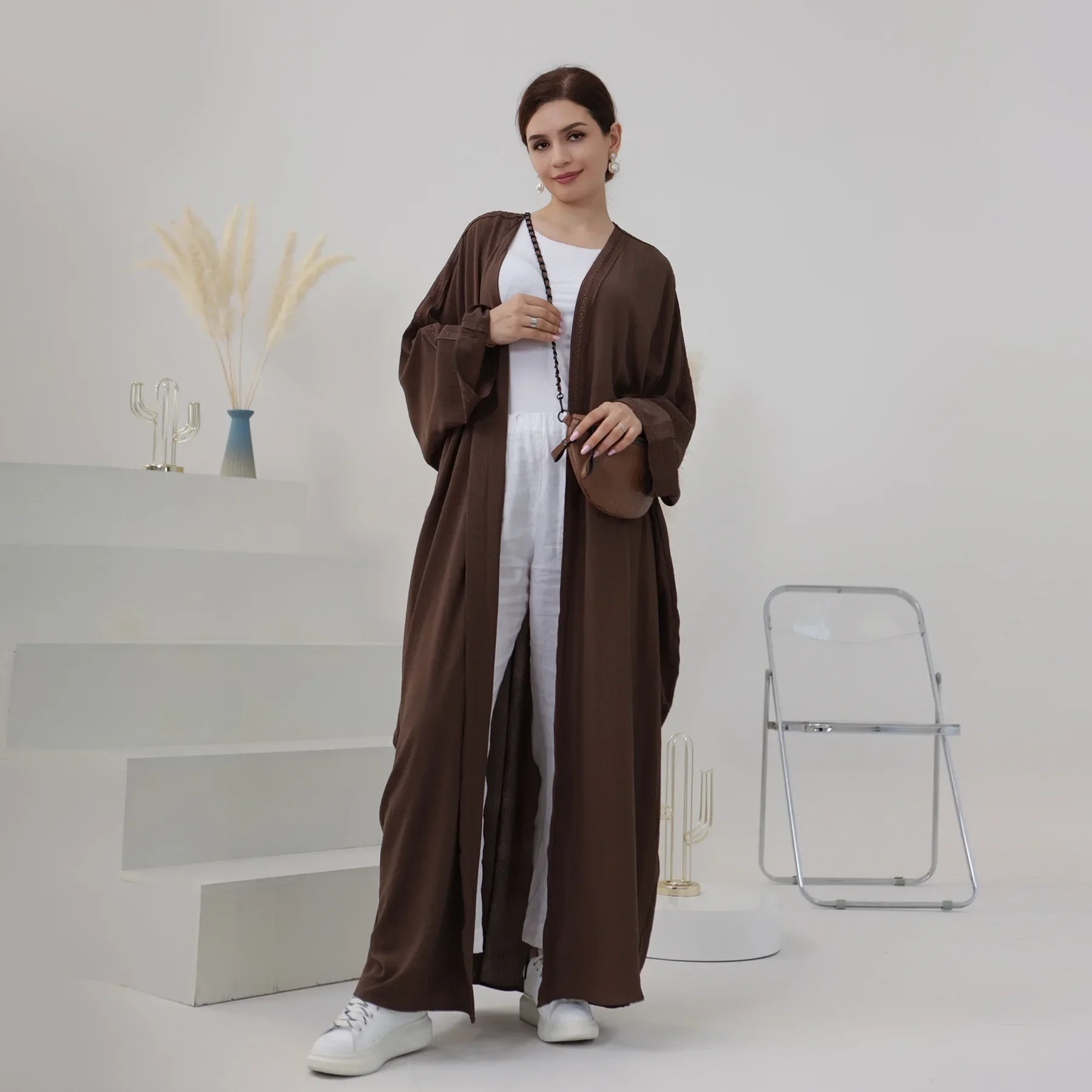 Kimono Abaya Dubai Luxury Saudi Embroidery Abayas for Muslim Women Arabic Turkish Dresses Ramadan Eid Islam Outfit Kaftan Party