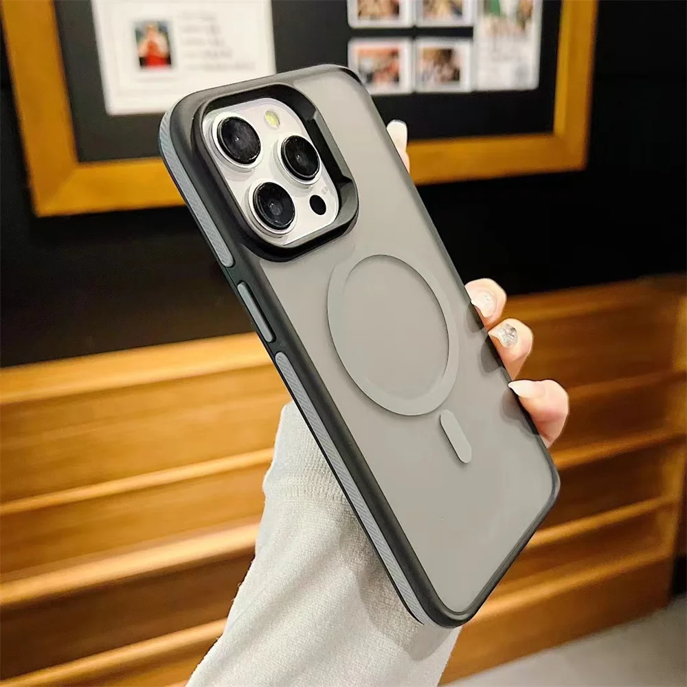 Luxury Matte Double Color Magnetic Shockproof Armor Case
