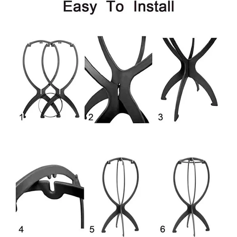 Wig Stand Holder 1 Piece Folding Plastic Adjustable Portable Barbershop Fashion Model Display for Wigs