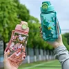 600ML Children's Water Bottle for Summer Student Drinking Bottle Plastic Sports Water Bottle Portable Anti-fall and Leak Proof 3