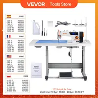 VEVOR Industrial Sewing Machine 550W Servo Motor and Table Stand 5000s.p.m Heavy-duty Lockstitch Sewing Machine Control Panel 1