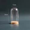 12*26cm Big Size Glass Dome Vase Home Decoration Cork Base Transparent Cover DIY Friend Birthday Favor Gift Wedding Live Prop 6