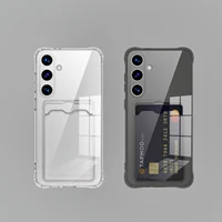 Transparent Card Slot Silicone Case For Samsung Galaxy S26 S25 Edge S24 S23 S22 S21 Plus Note 20 Ultra S20 FE Protection Cover