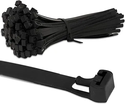 Self-locking Cable Tie Nylon Tie Zip Ties White/Black Plastic Strong Snap High Temperature Resistant Twine Tie Wire 100 PCS