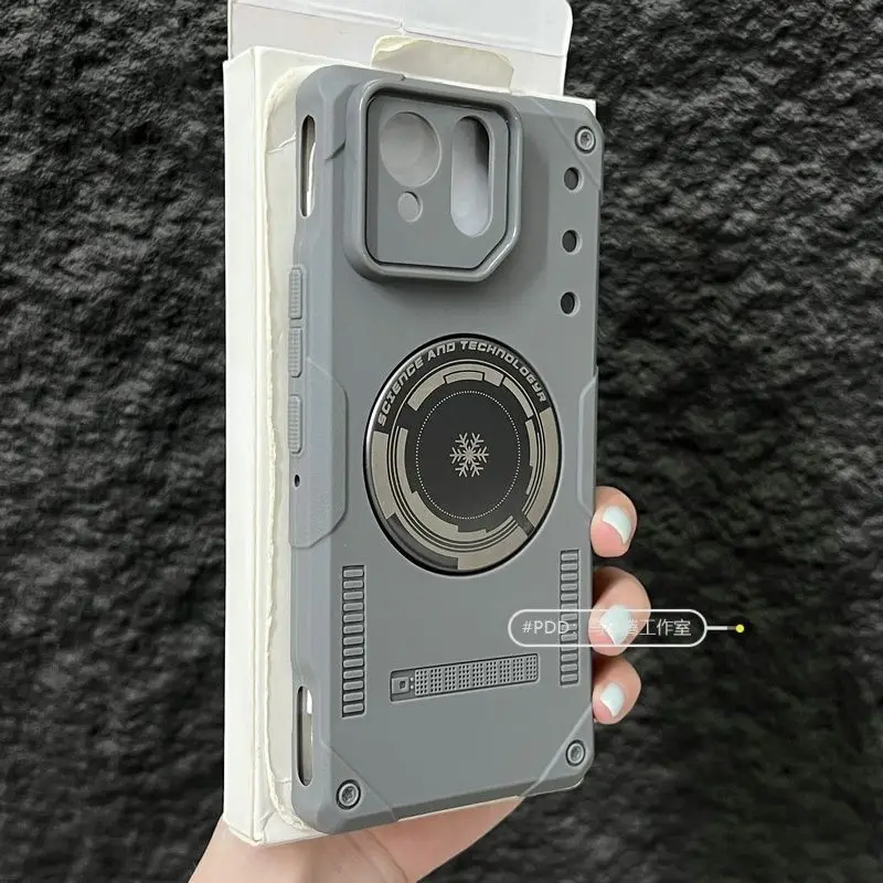 Fashionable Magnetic Shockproof Case with Built-In Metal Heat Sink and Armor Shell Design