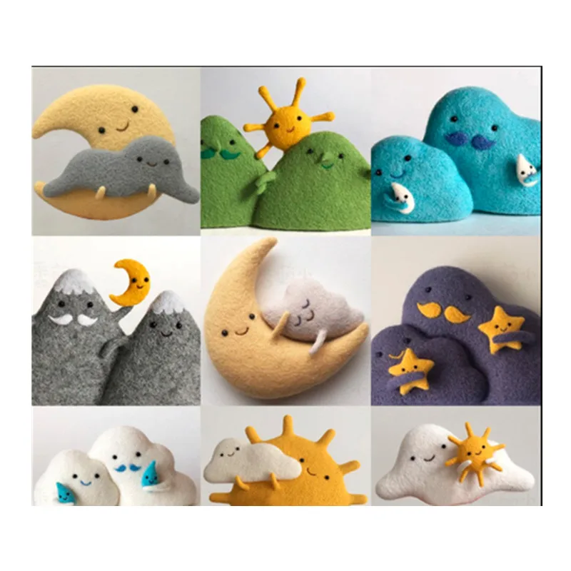 Weather brooch, raindrops, lightning wool needlepoint kit wool felt needle felting decoration craft needlecraft DIY handmade