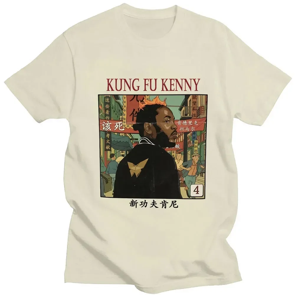 Rapper Kendrick Lamar T Shirt Kung Fu Kenny Print Vintage Hip Hop T-shirt Men's Oversized Cotton T-shirts Streetwear Unisex Tops